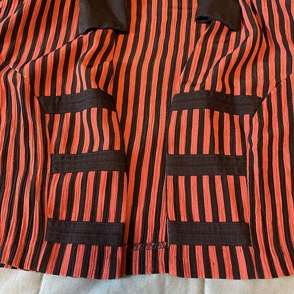 VTG Striped Jacket 10 90s Emo Dawn Joy 10 Rust Black Vertical Grunge Alt Goth - Picture 14 of 16